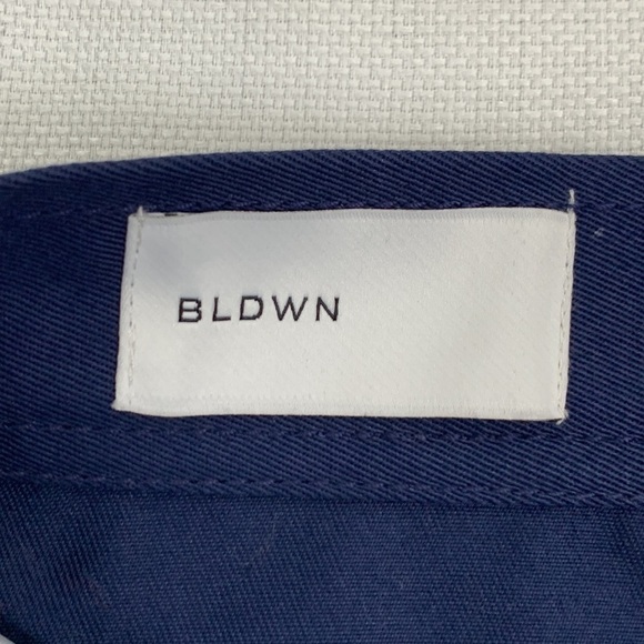 BLDWN size 0 Alexis Nocturnal Navy Asymmetrical Hem Wrap Button Mini Skirt - Picture 11 of 12